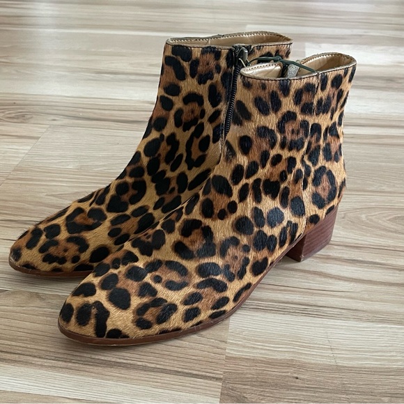 J. Crew Factory Shoes - J. Crew Leopard Print Calf Hair Ankle Boots